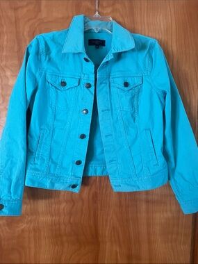 Talbots Turquoise Cotton Jean Jacket